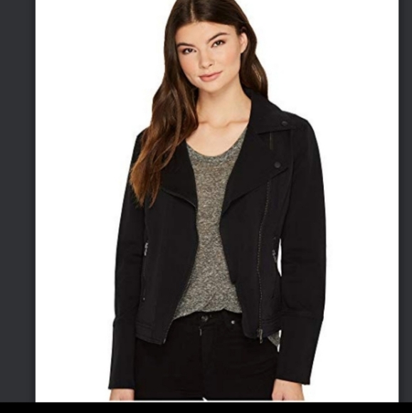 Liverpool Jeans Moto Asymmetric Zip Black Jacket Size Small - Picture 10 of 14